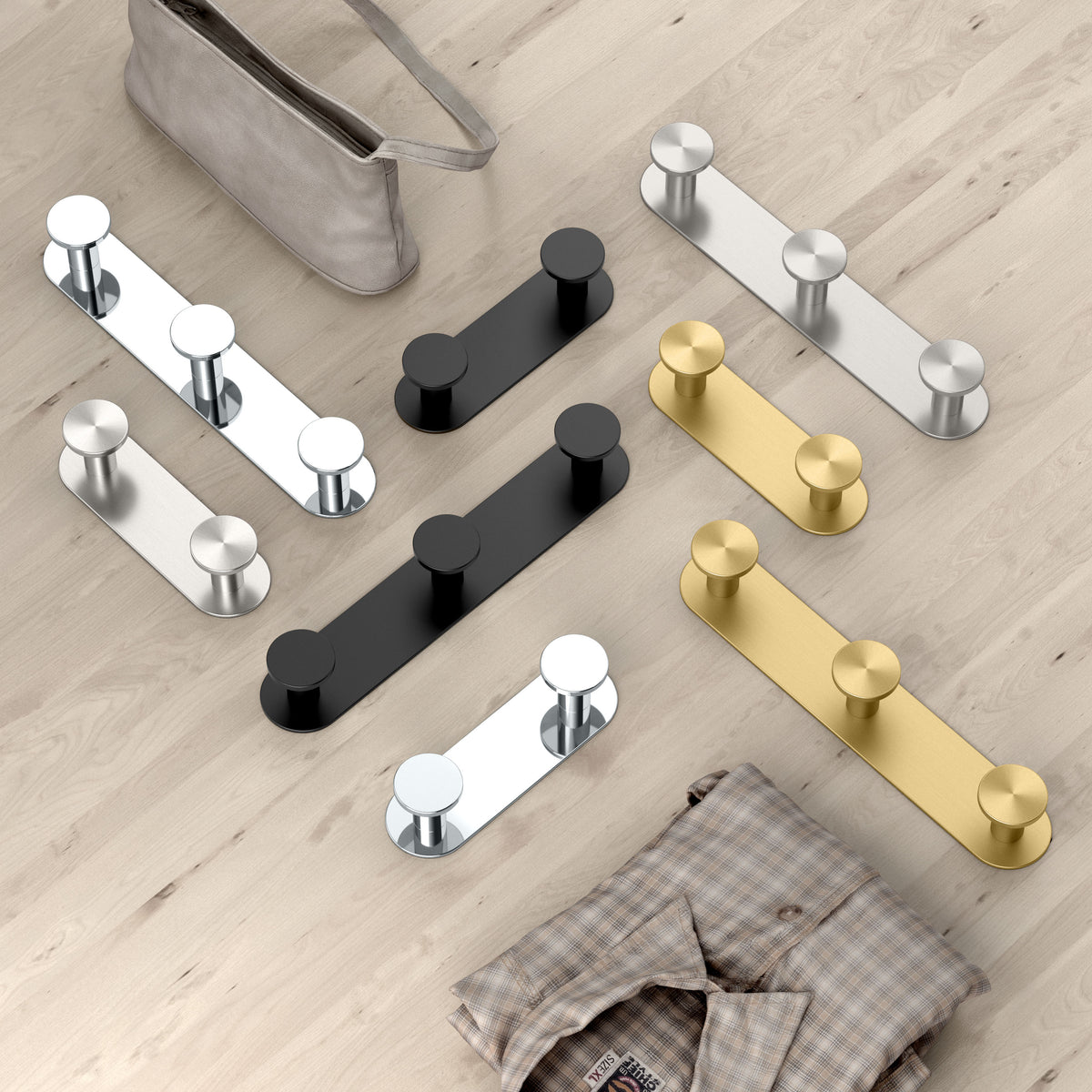 Glamour All Modern Décor 11" L Triple Robe Hook