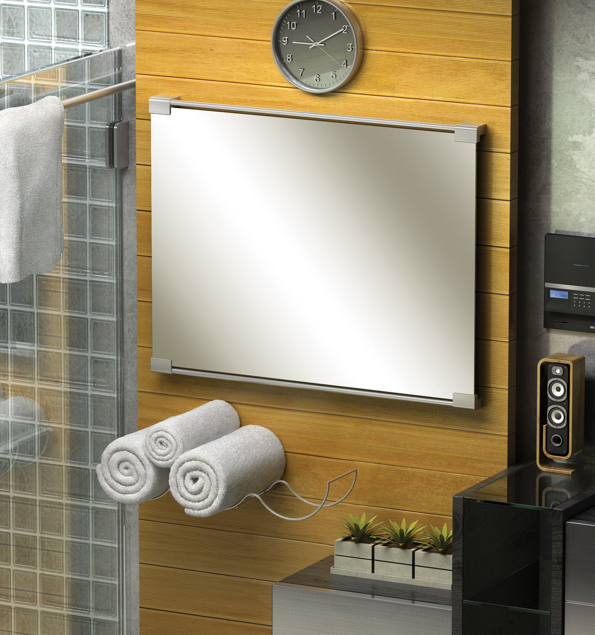Fixed Mount 30" Frameless Rectangle Décor Mirror