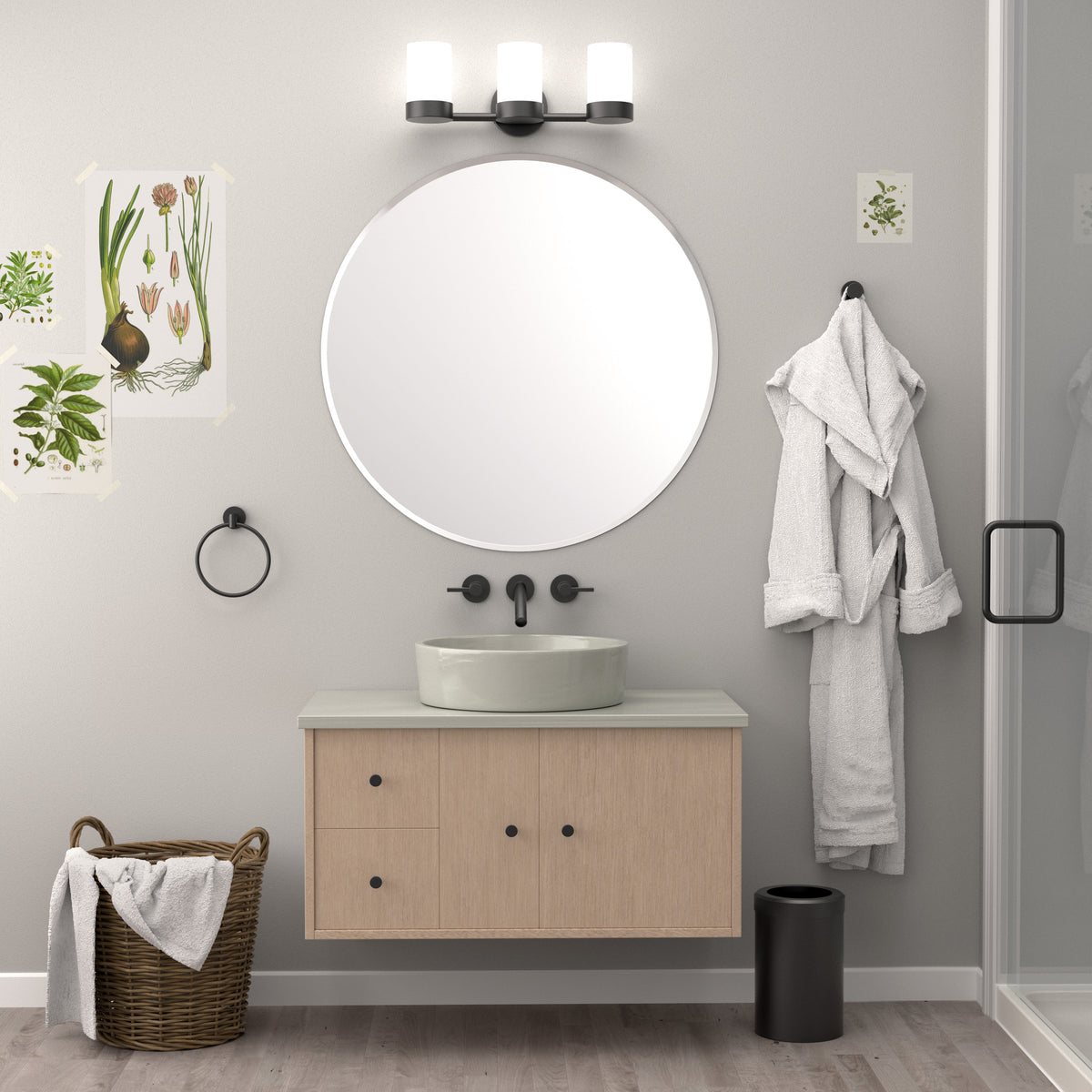 Flush Mount EZ Hanging 35" Frameless Round Mirror