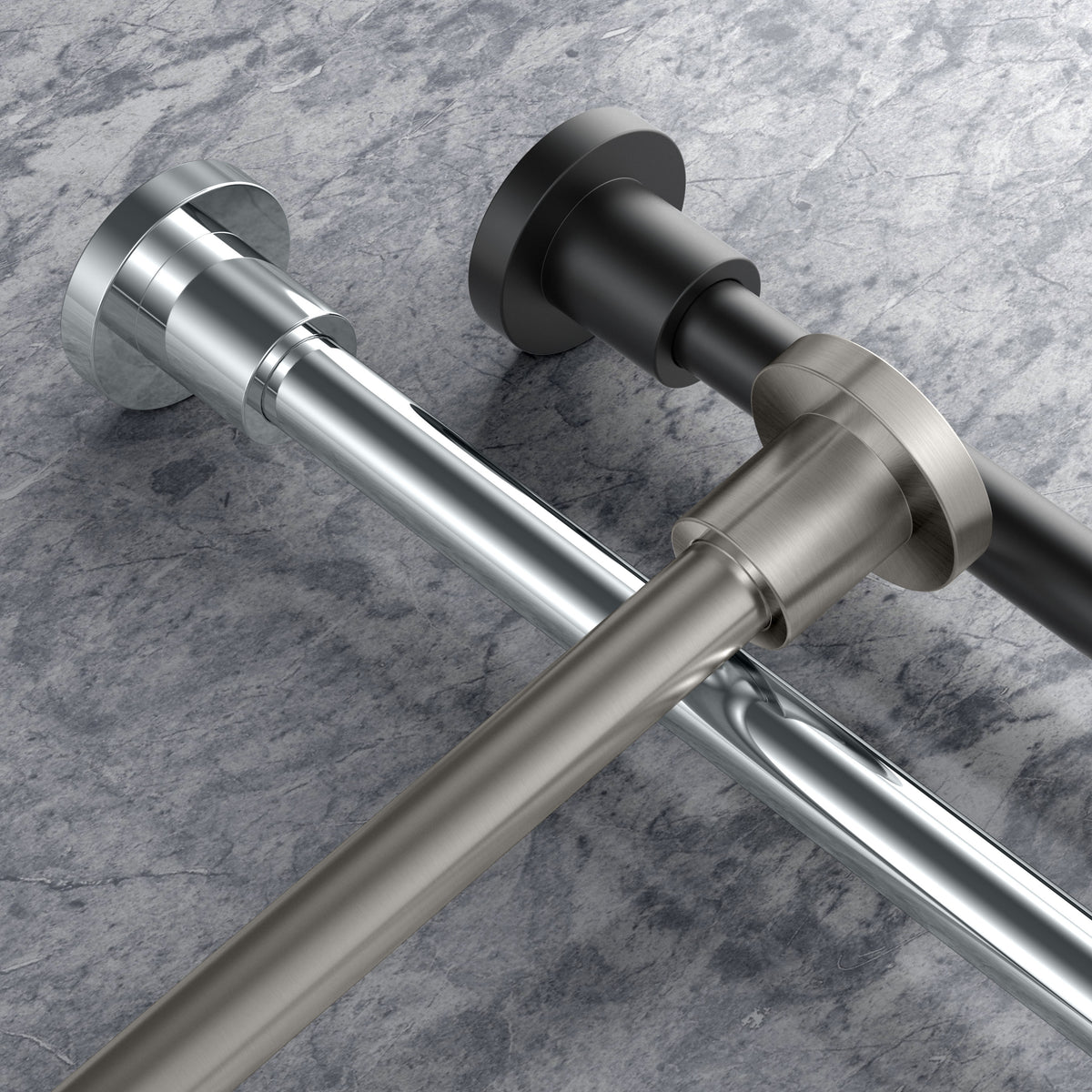 Modern Minimalist Straight Shower Rod Set