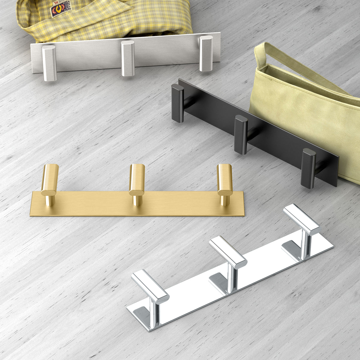 Elevate All Modern Decor 11" Triple Robe Hook