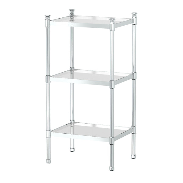 Rectangular 3-Tier Glass Taboret
