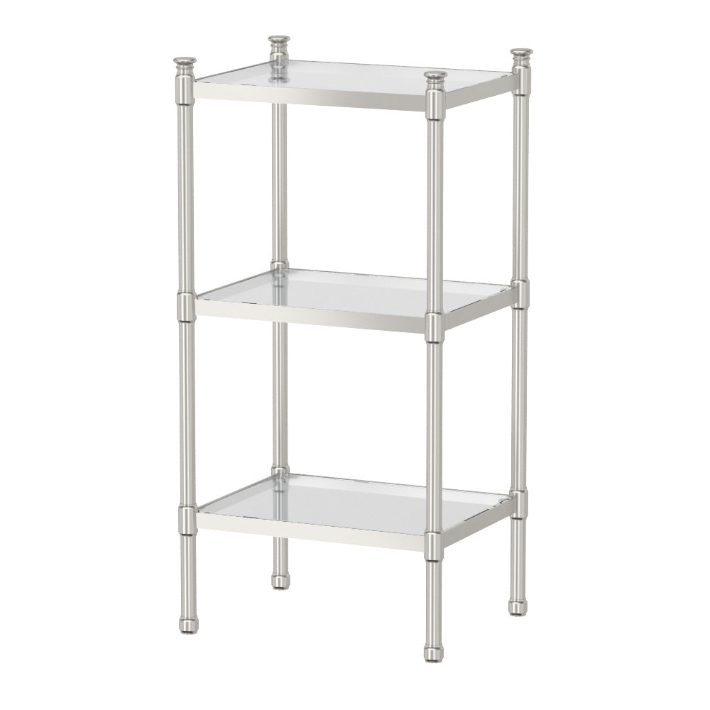 Rectangular 3-Tier Glass Taboret