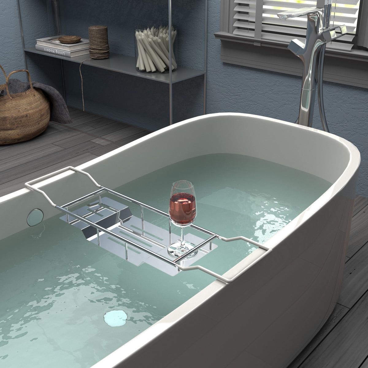 Modern Bath Tub Caddy, Adjustable