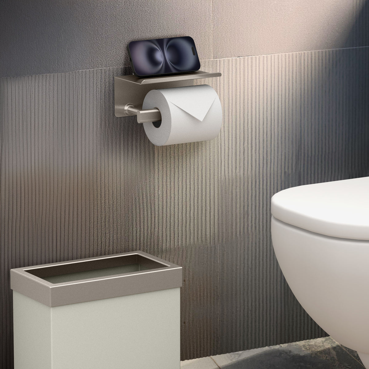 Elevate Toilet Paper Holder w/Mobile Shelf