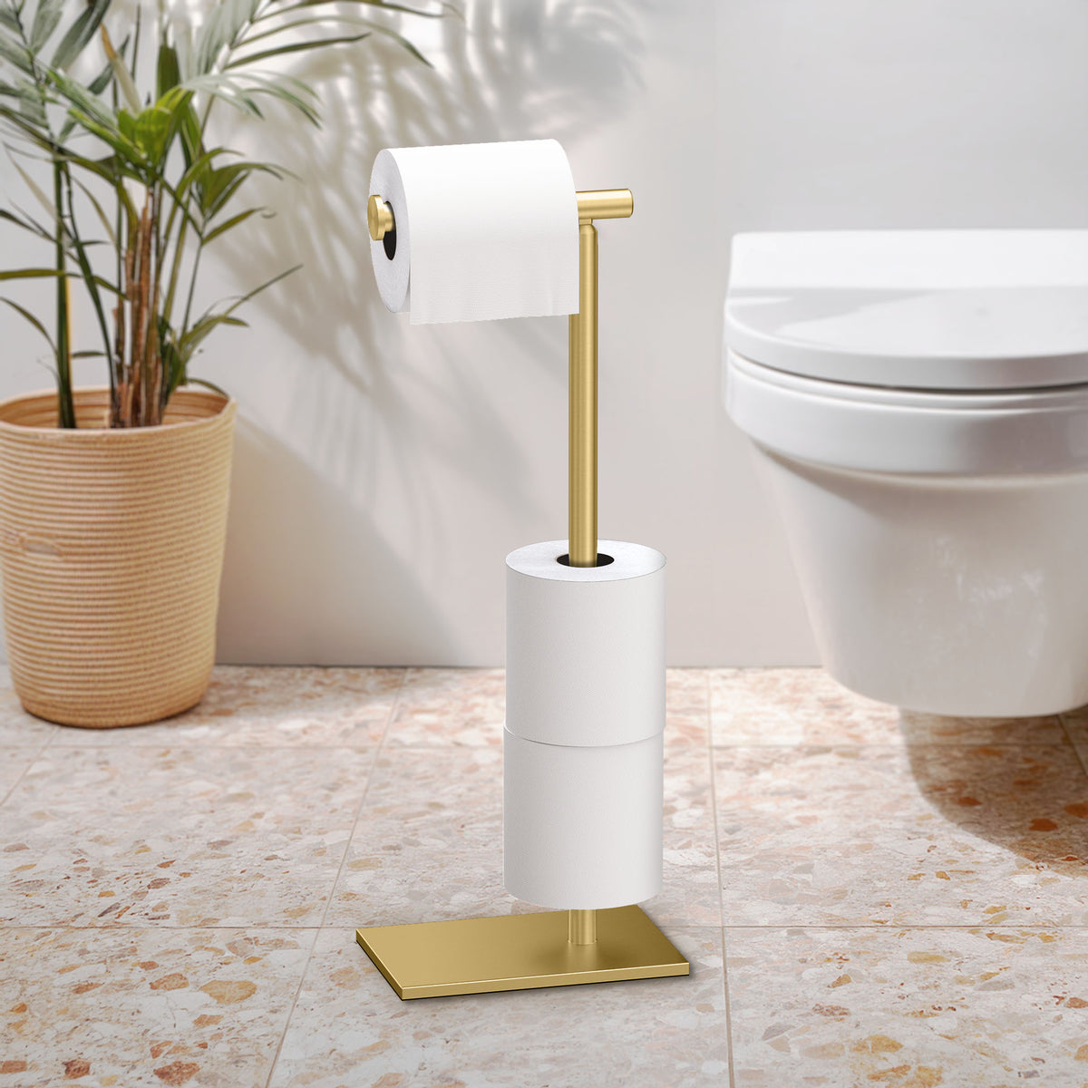 Modern Freestanding Tissue Holder with Storage