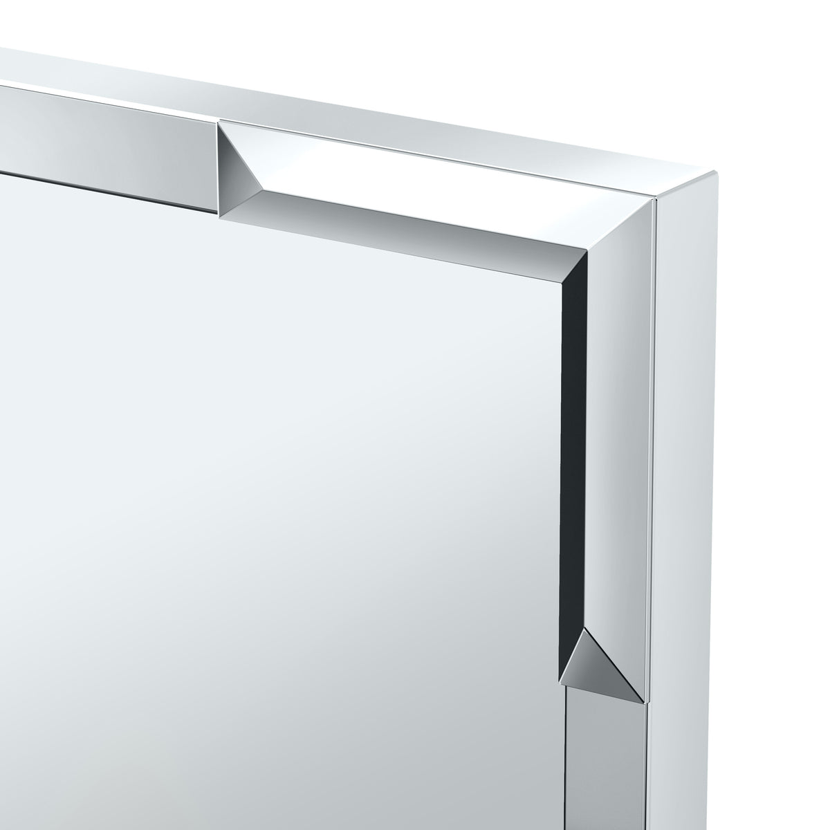 Faceted Flush Mount 32.5" Rectangle Mirror