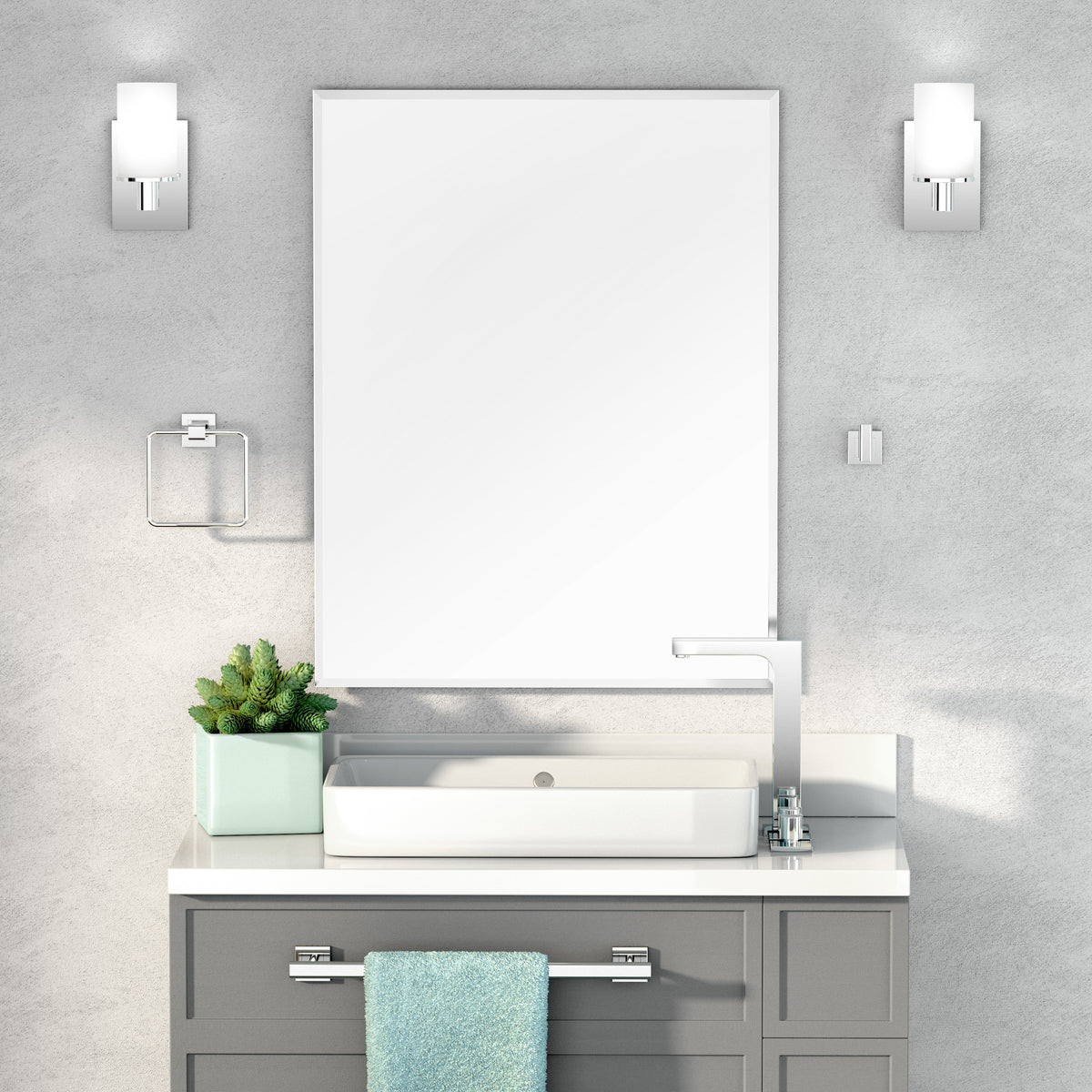 Flush Mount EZ Hanging 35.5" Frameless Rectangle Mirror