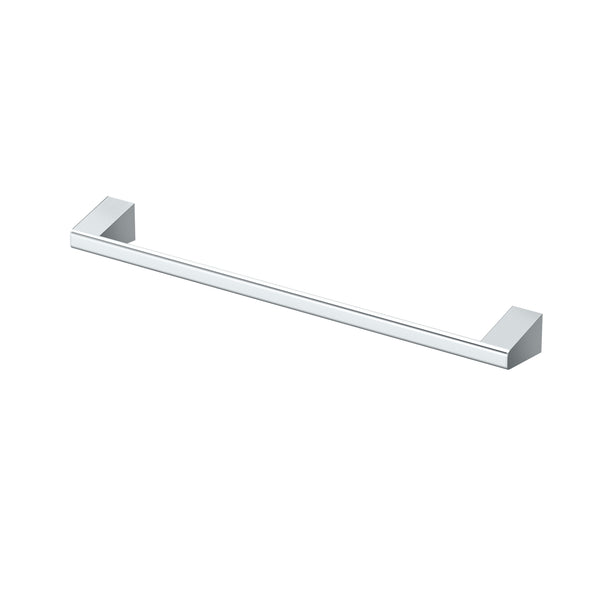 Chrome towel bar on a white background
